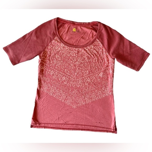 Carhartt Womens Scoop Neck Half Sleeve Size S 4-6​​​ - Picture 2 of 5